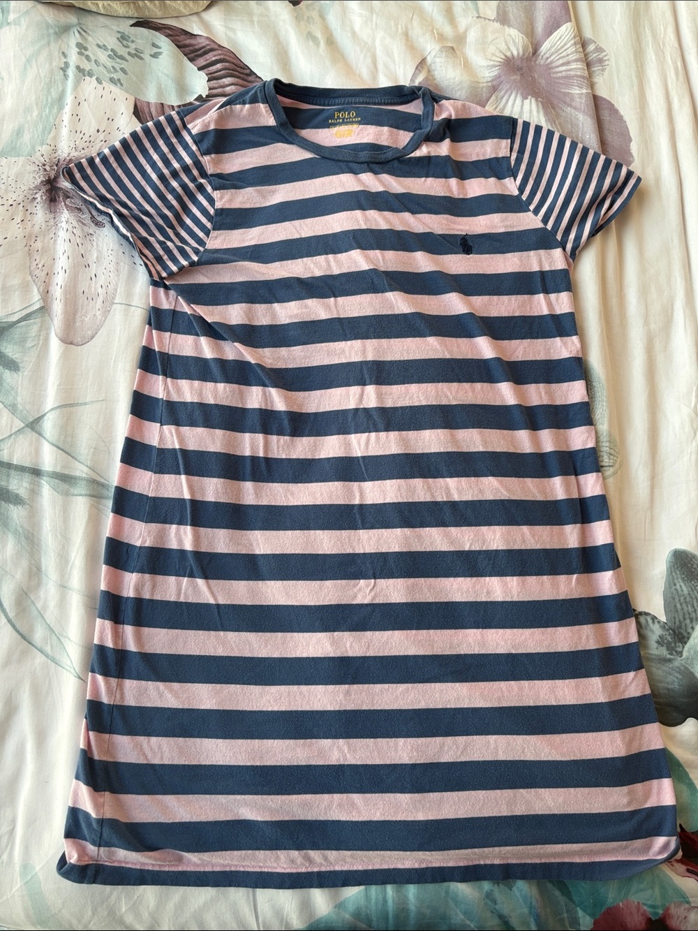 Polo by Ralph Lauren Navy & Pink Striped T-shirt Dress
